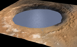 Reconsturcted image of the Gale Crater as a lake