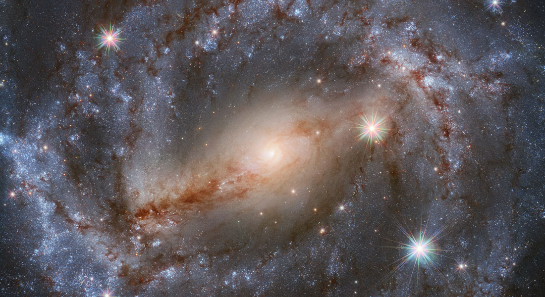 NASA/ESA Hubble-rumteleskopet viser spiralgalaksen NGC 5643.