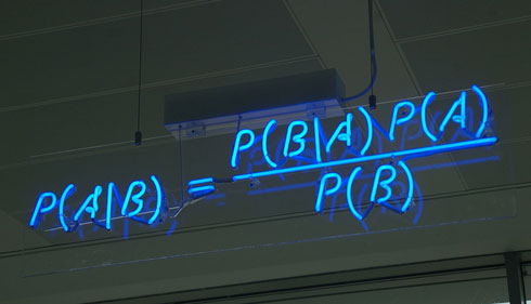 Equation that states Bayes' theorem