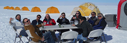 Saturday night in front of the kitchen tent. It was so nice to see the sun again after a week of overcast and snowfall. 