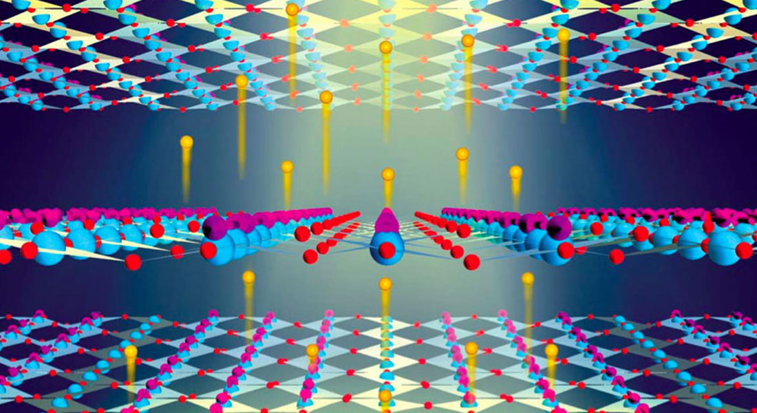 Atomic structure of a solid material