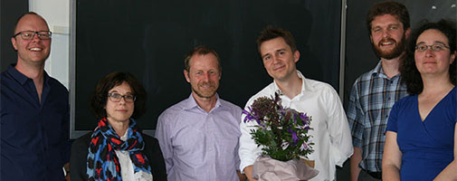 Rasmus Anker Pedersen with the evaluation committee and supervisors