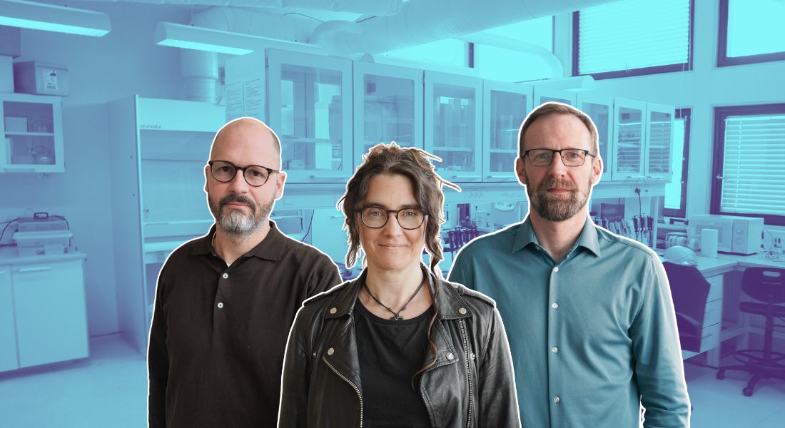 Morten Misfeldt, Pernille Bjørn og Jason Koskinen foran det kommende SCIENCE Makerspace