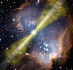 Explosion of a star resulting in massive jets
