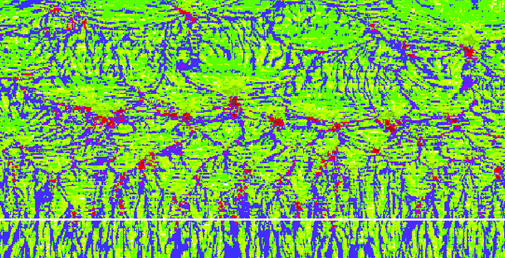 Billedet viser et flod-lignende netværk af sky-kollisioner