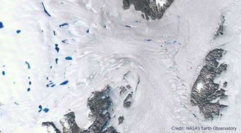 Zachariæ Isstrøm i Nordøstgrønland set med satellit 