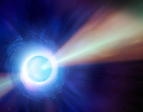 Stråling efter neutronstjernesammenstød
