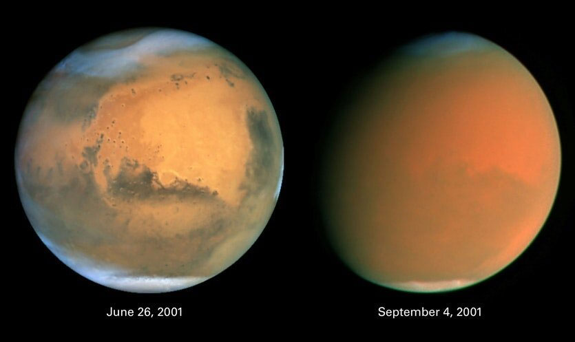 Støvstorm på Mars