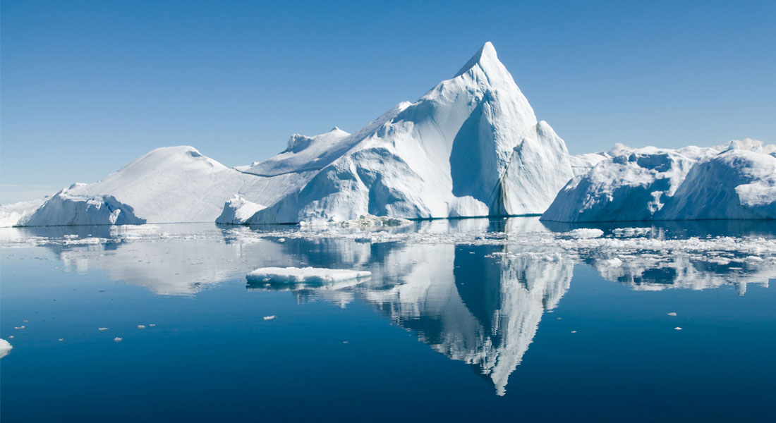 Photo of the ice melting in The Arctic Sea