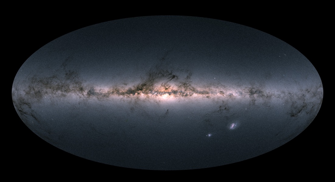 A map of the Milky Way based on data from ESA's Gaia telescope.