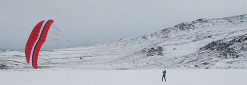 Anna and Joel kite skiing on Lake Fergerson Anna and Joel kite skiing on Lake Fergerson
