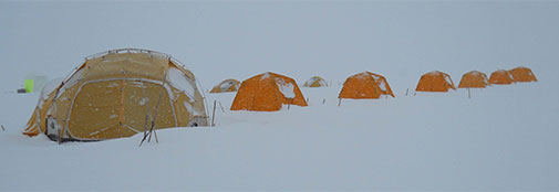 Snow, snow, and more snow… One snow shower after the other passes camp leaving thick soft layers of Christmas snow. Snow, snow, and more snow… One snow shower after the other passes camp leaving thick soft layers of Christmas snow.