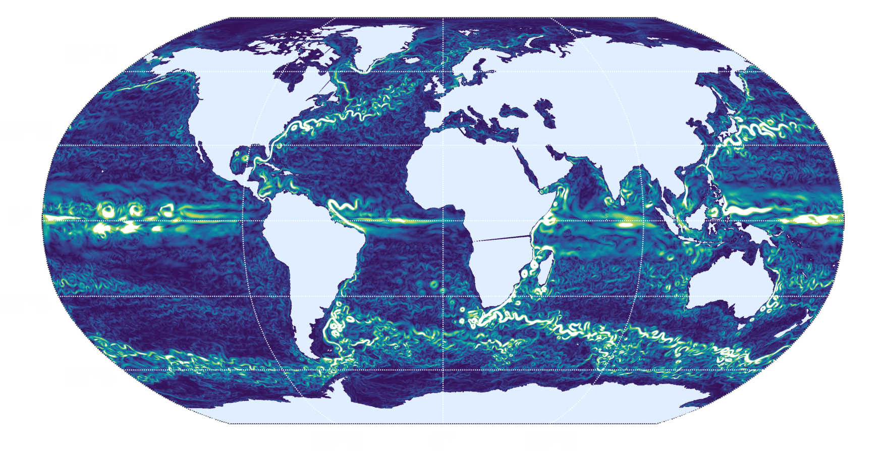 Surface speed from POP ocean model