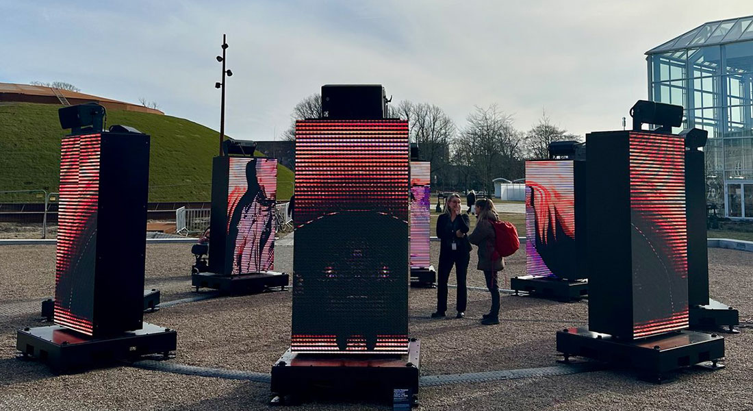 A view of the installation “A Black Hole Calling Us”.