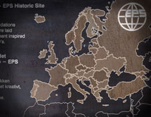 EPS historic sites showed on map of Europe