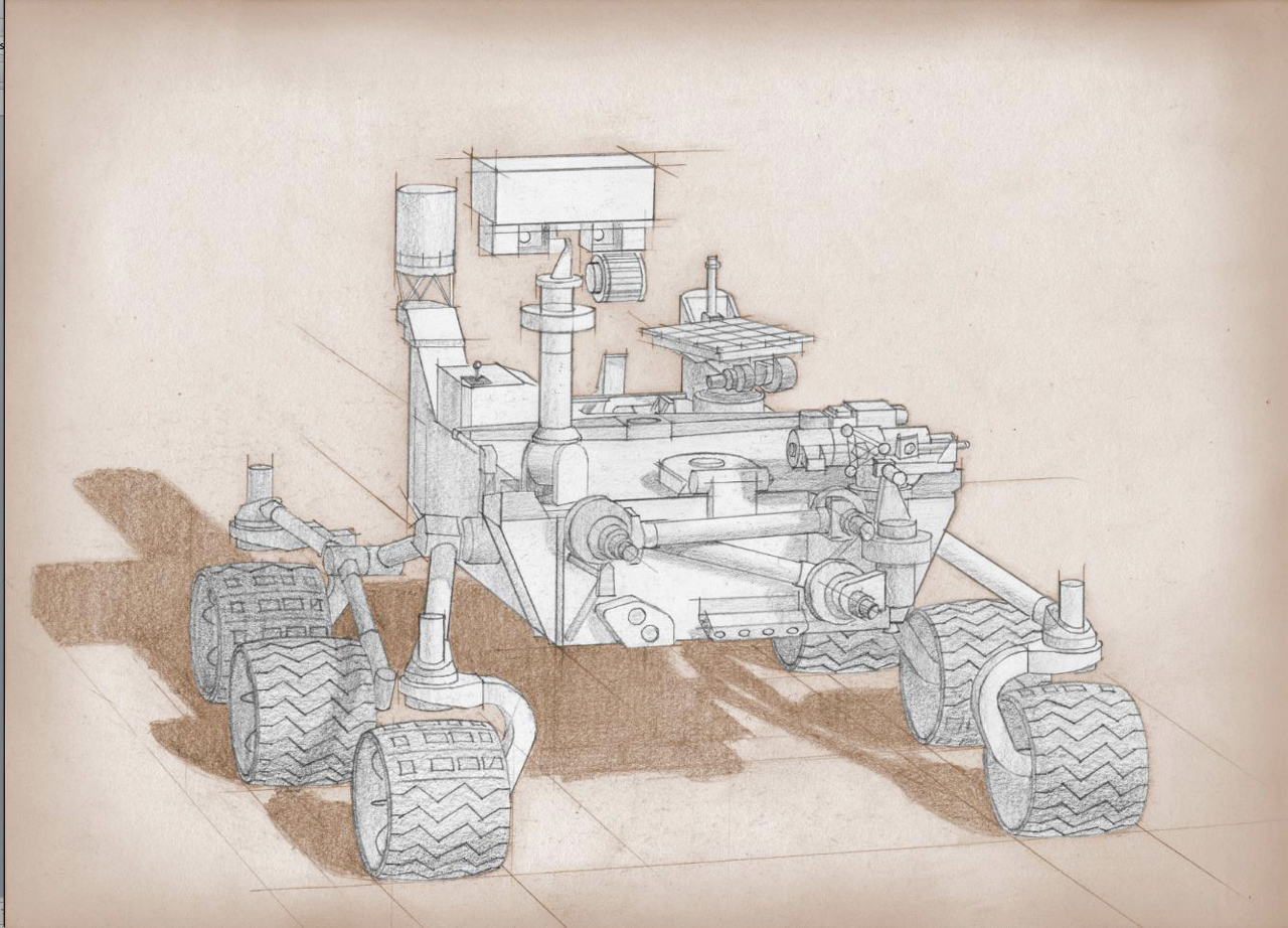 Drawing of Mars Rover 2020