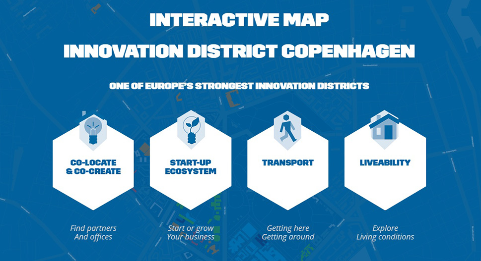 Billede af link til interaktivt kort på Innovation District Copenhagen