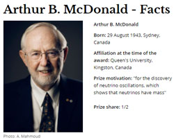 Arthur B. McDonald - Facts