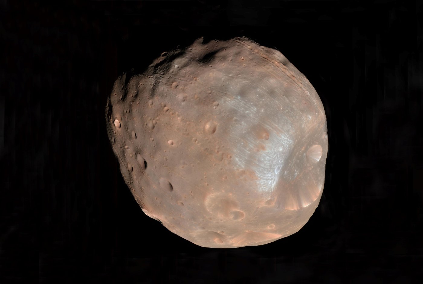 Martian Moon Phobos, taken by NASA's High Resolution Imaging Science Experiment (HiRISE) camera on the Mars Reconnaissance Orbiter.