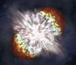 Illustration af supernovaeksplosion