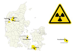 Atomaffaldsdepoter vist på Danmarkskort