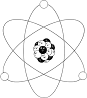 Uran atom med nogle få elektronbaner